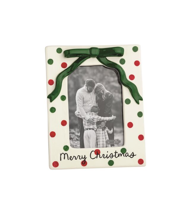 Dotted Ceramic Bow Christmas Frame