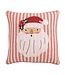 Striped Santa Embroidered Pillow