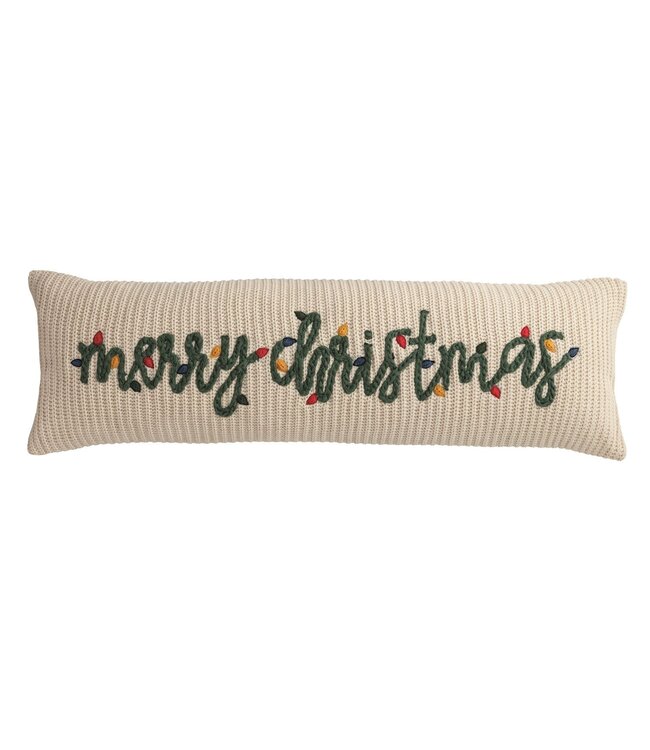 Merry Christmas Lumbar Knit Pillow
