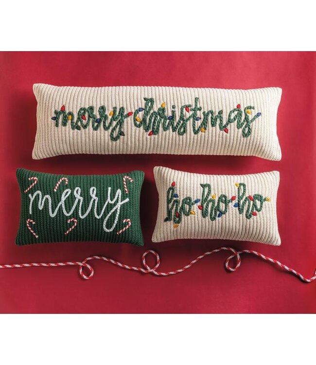 Merry Christmas Lumbar Knit Pillow