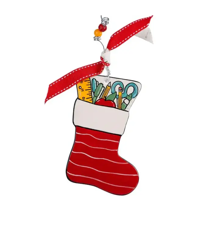 Teacher Stocking Flat Ornament