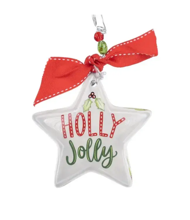 Holly Jolly Star Puff Ornament