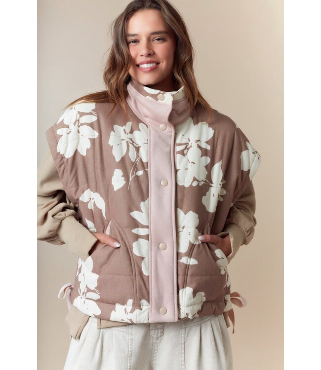 Sandy Taupe Corduroy Puffed Vest