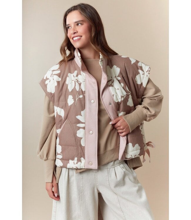 Sandy Taupe Corduroy Puffed Vest