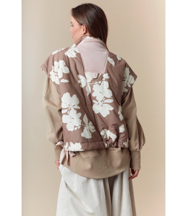 Sandy Taupe Corduroy Puffed Vest