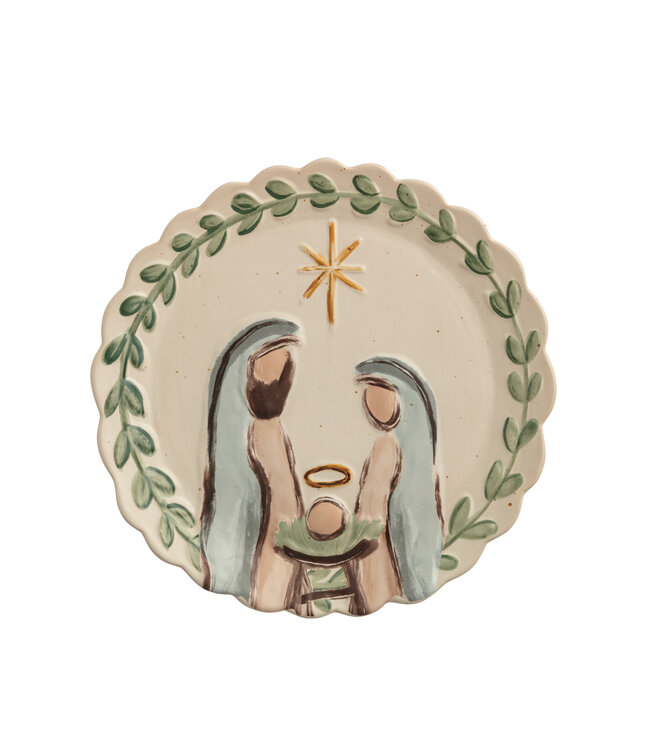 MUD Nativity Round Platter