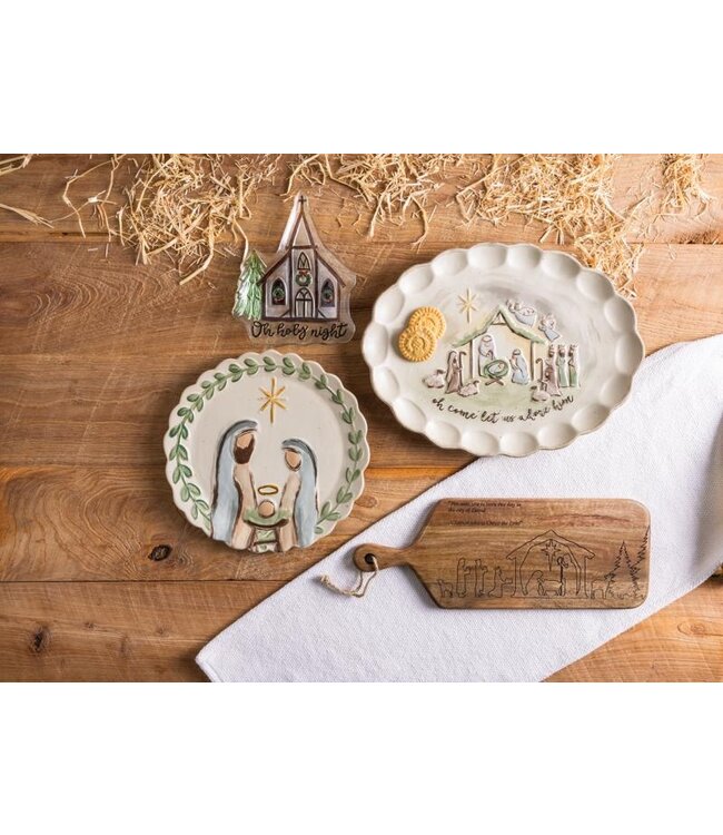 MUD Nativity Round Platter