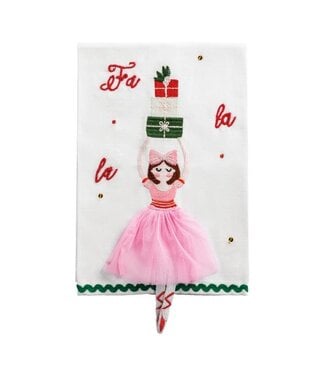Ballerina Dangle Embroidery Towel