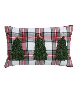 Lumbar Velvet Tartan Pillow
