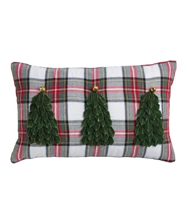 Lumbar Velvet Tartan Pillow