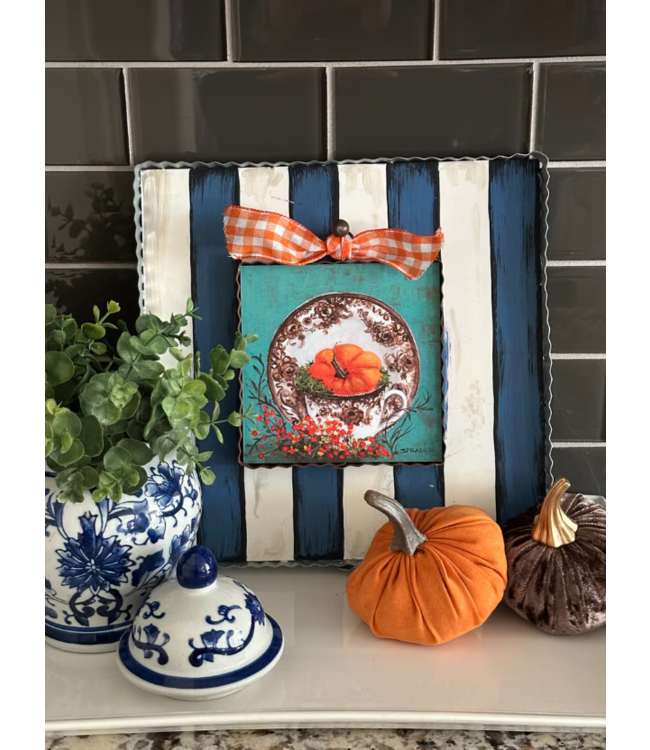 Round Top Mini Brown Transferware Print