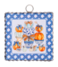 Round Top Mini Blue Pumpkin Topiary Print