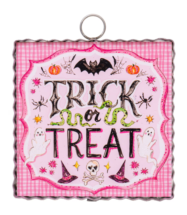 Round Top Mini Pink Trick or Treat Print