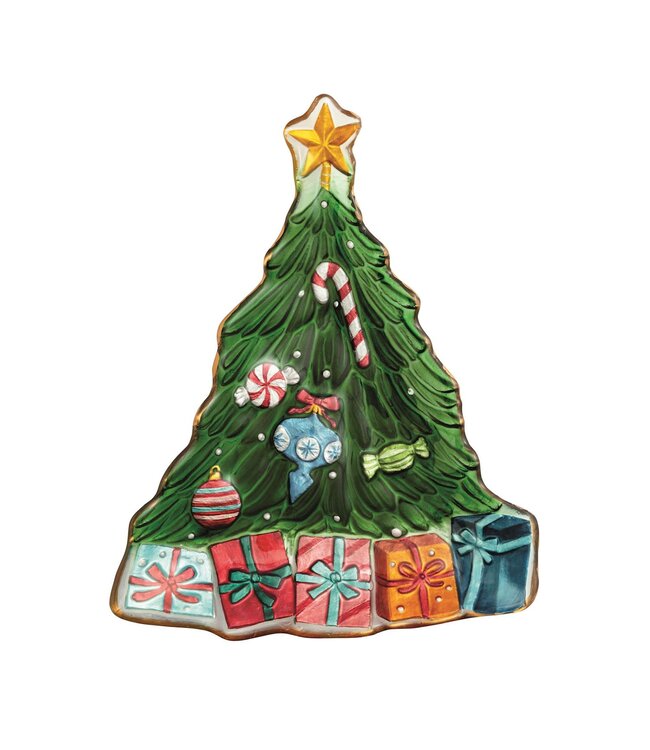 Christmas Tree Glass Platter