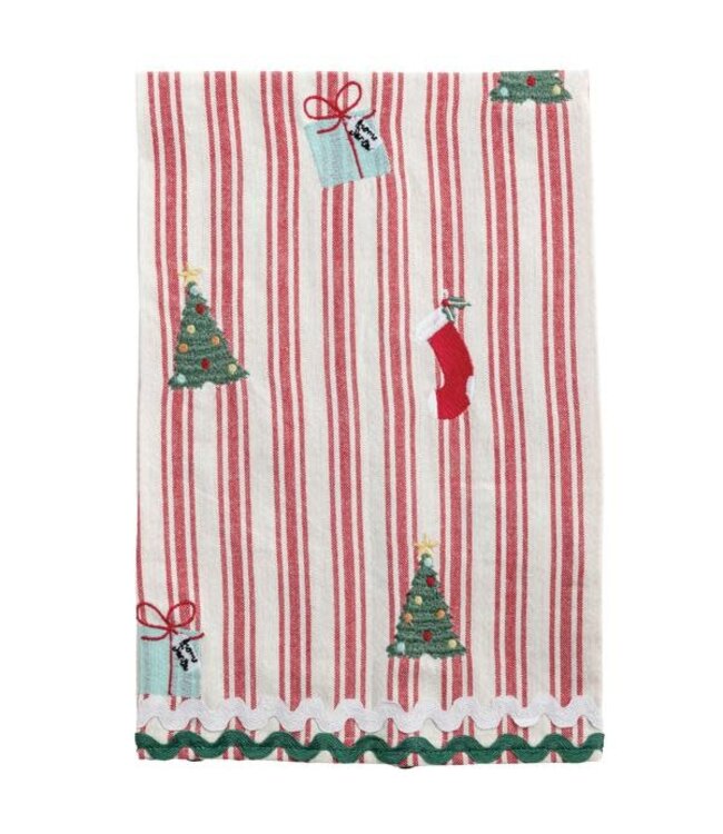 Christmas Tree Embroidered Towel
