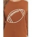 Ellison Brown Football Embroidered Sweater