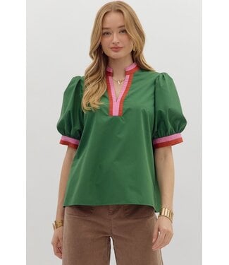 Entro Evie Hunter Green Blouse