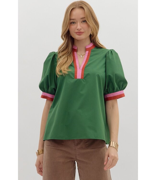 Evie Hunter Green Blouse