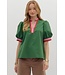 Evie Hunter Green Blouse