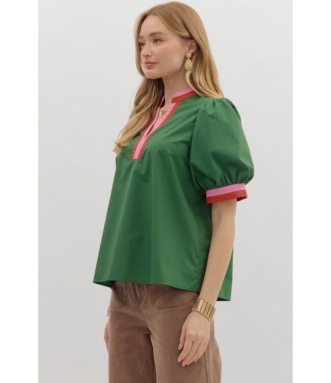 Evie Hunter Green Blouse