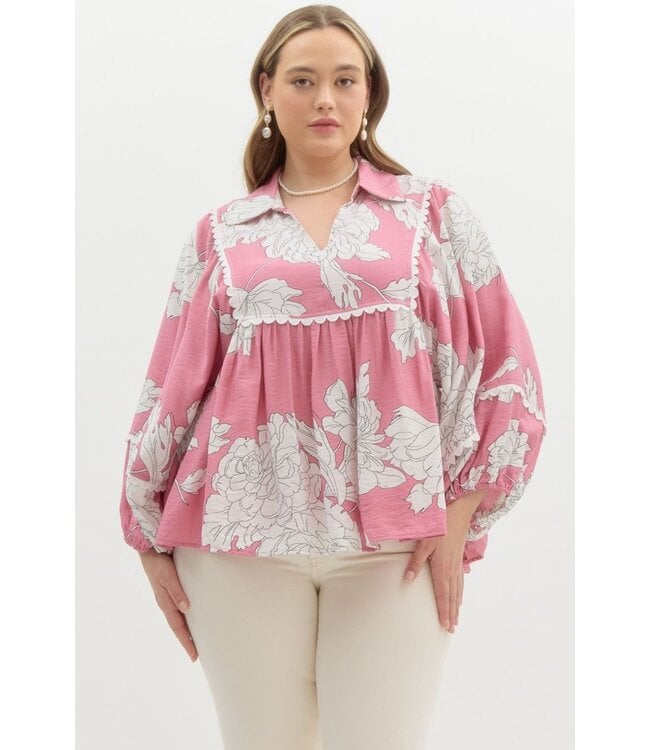 Eleanor Pink Floral Blouse