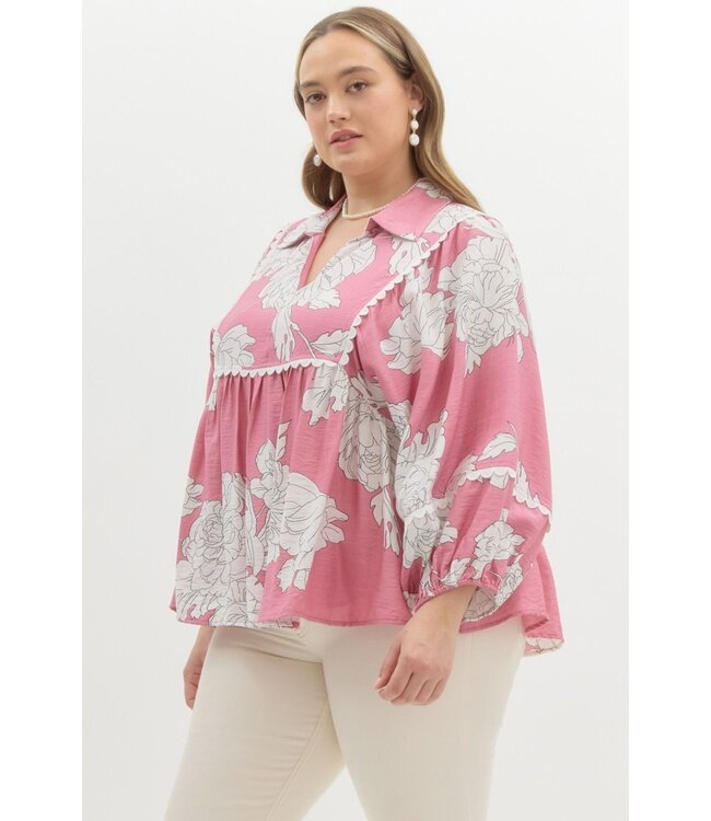 Eleanor Pink Floral Blouse