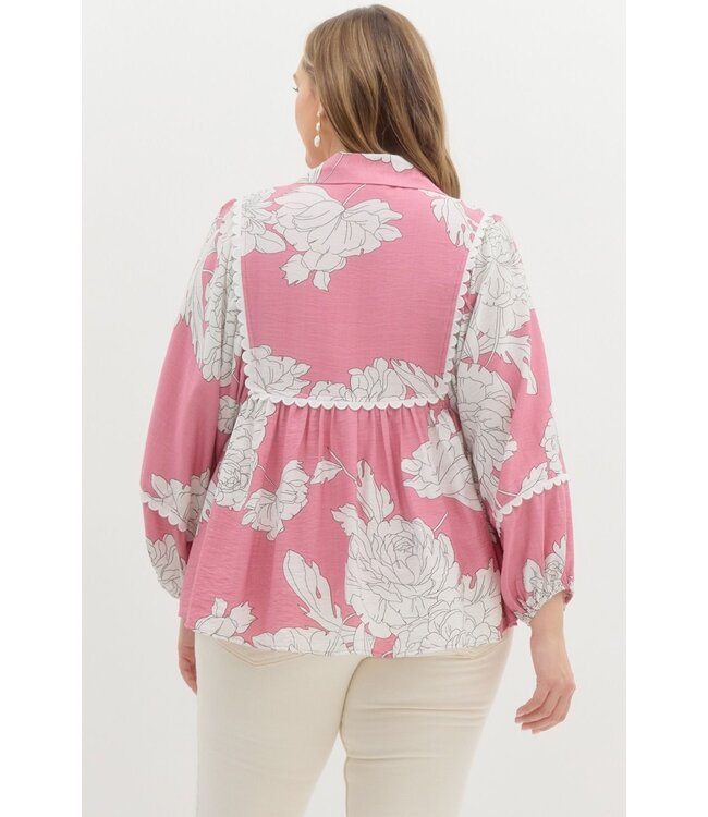 Eleanor Pink Floral Blouse