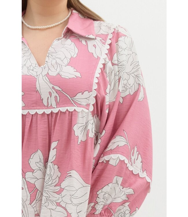 Eleanor Pink Floral Blouse