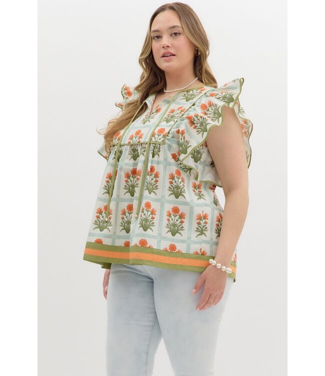 Hazel Orange Floral Blouse