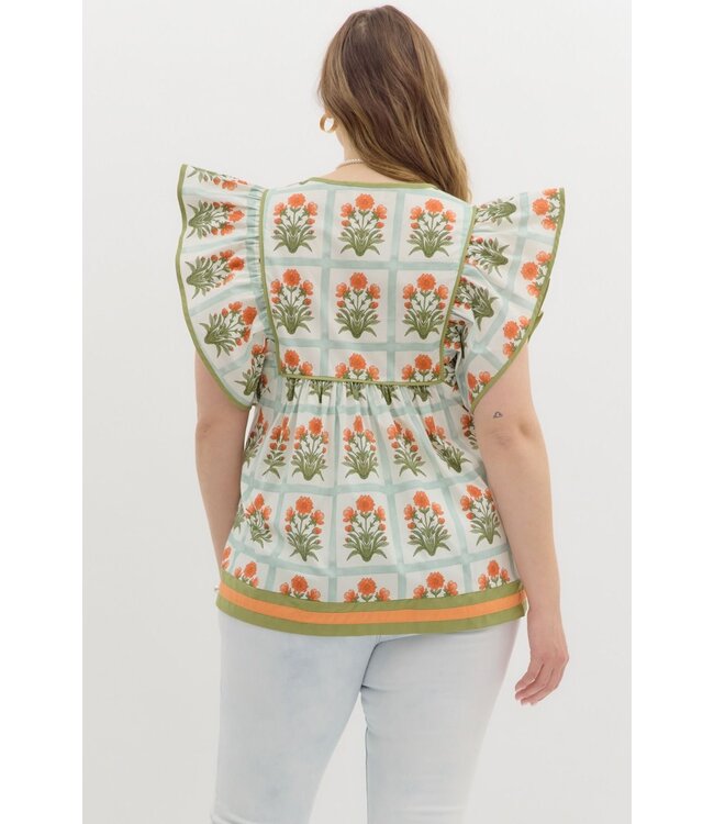 Hazel Orange Floral Blouse