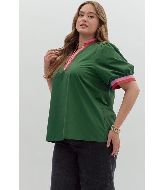 Evie Hunter Green Blouse