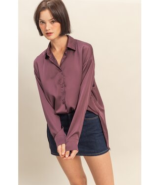 HYFVE Inc Shelia Dark Cherry Satin Blouse