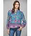 Eva Teal Paisley Blouse