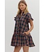 Olivia Navy Plaid Dress