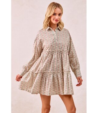 Bibi Carey Floral Striped Dress