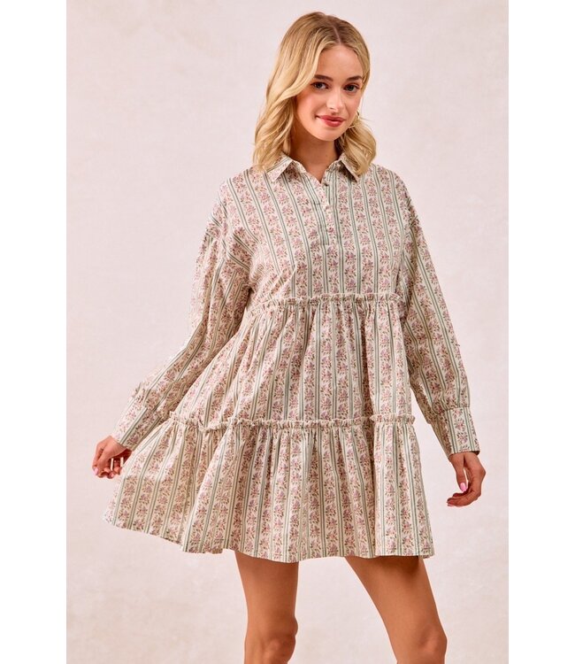 Carey Floral Striped Dress