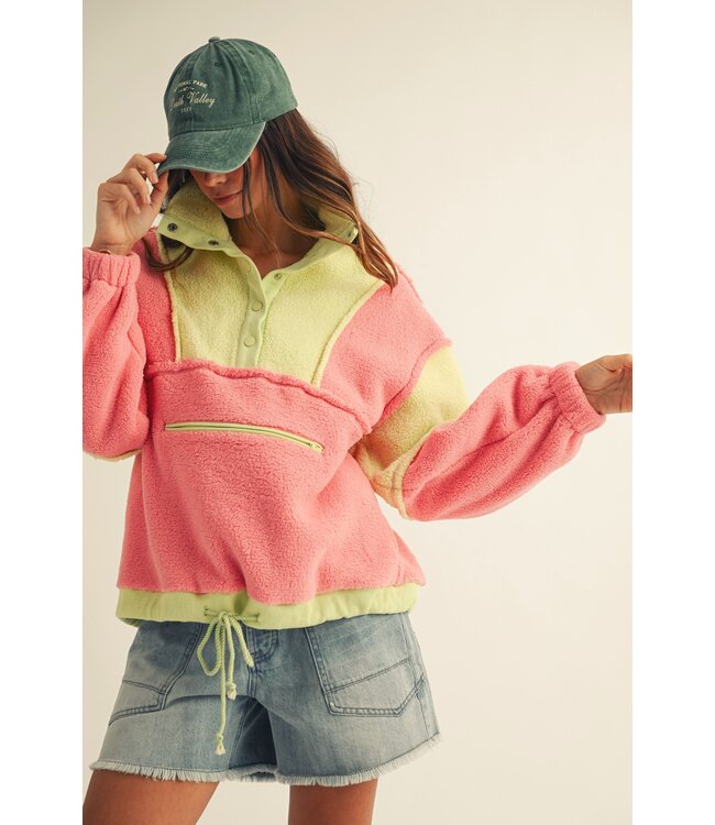 Patricia Lime Fleece Pullover