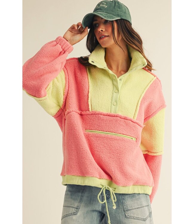 Patricia Lime Fleece Pullover