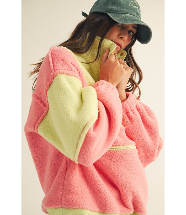 Patricia Lime Fleece Pullover