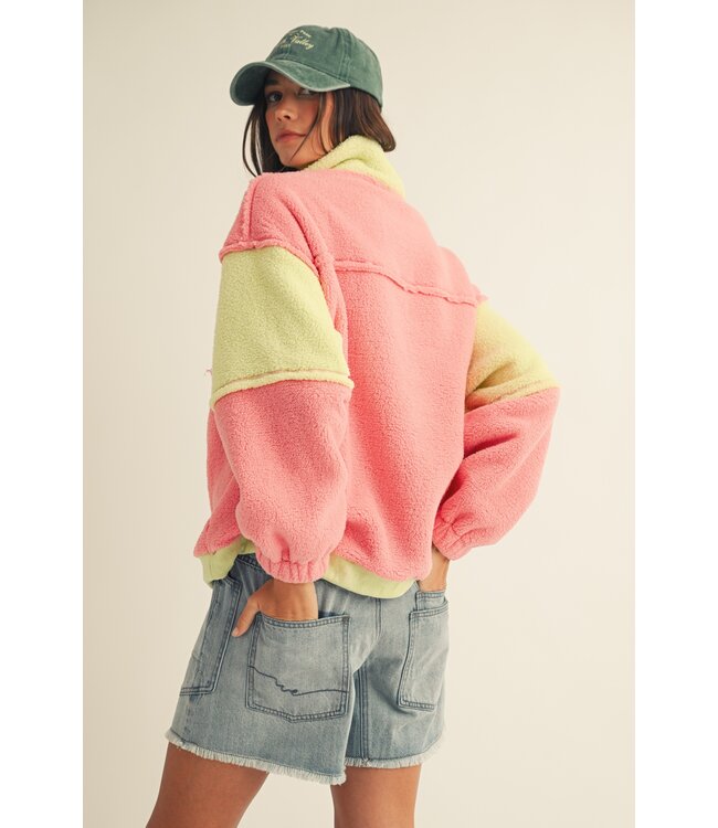 Patricia Lime Fleece Pullover