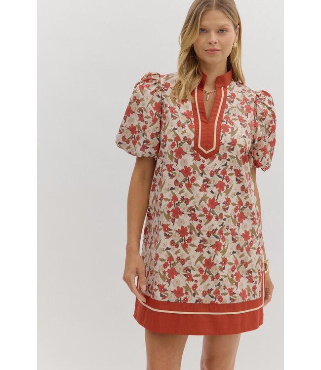 April Ecru Floral Dress