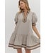 Kathy Mocha Mousse Striped Dress