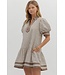 Kathy Mocha Mousse Striped Dress