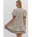Kathy Mocha Mousse Striped Dress