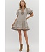 Kathy Mocha Mousse Striped Dress