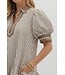 Kathy Mocha Mousse Striped Dress