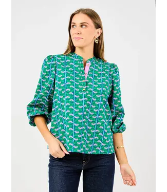 Lia Honey Vines Green Blouse