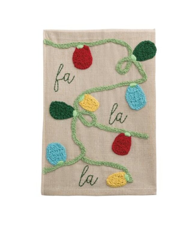 Crochet Christmas Lights Towel