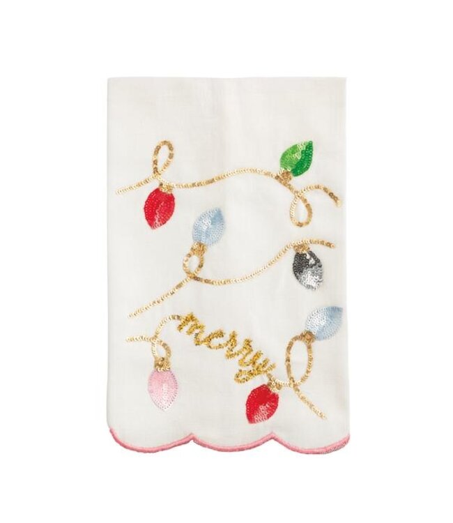 Christmas Lights Sequin Towel