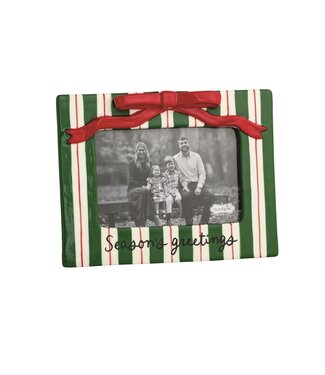 Stripe Ceramic Bow Christmas Frame
